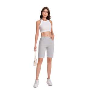 Pantaloncini a vita alta a righe da donna con tasche-Jenna Rose - Product Image 5