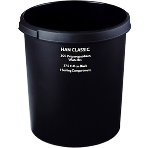 Contenedor de Basura HAN CLASSIC de 30L, Polipropileno, 37.5 x 41 cm, Negro, 1 Compartimento de Separación - Product Image 3