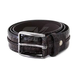 Ceinture en cuir moderne à effet croco, cuir souple, confort premium et look élégant, ceinture en cuir à effet croco - Product Image 6