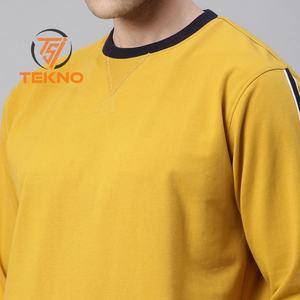 Sudadera de cuello redondo de lana de manga larga con cuello redondo en blanco liso para hombres, sudaderas informales de peso pesado con logotipo personalizado para hombres - Product Image 4