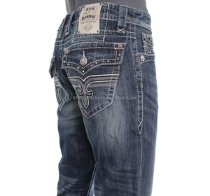Jeans en denim les plus vendus avec broderie personnalisée sur la poche arrière - Product Image 1