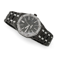 Reloj de Lujo Glacier King ETA de Cuarzo y Moissanita con Correa de Acero Inoxidable, Edición Limitada, Personalizado, Correa de 20 mm, Esfera de Cristal de 41 mm