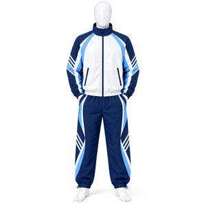 Ensemble de survêtement unisexe deux pièces coupe-vent à capuche imprimé personnalisé OEM, respirant, avec veste zippée et pantalon de jogging en nylon - Product Image 6