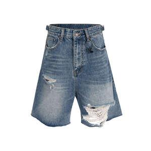 Pantalones Cortos Vaqueros Casuales para Hombre, Estilo Nuevo, Hechos a Medida, Color Sólido, Cierre de Cremallera, 100% Algodón, Transpirables, de Secado Rápido - Product Image 1