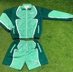 ชุดวอร์มผ้าไนลอนสำหรับผู้ชายชุดกันลมแบบรูดซิปทำจากโพลีเอสเตอร์2ชิ้น - Product Image 2