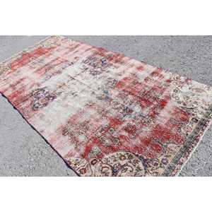 Tapis turc 5x10,3 pieds, tapis rouge du sud-ouest en laine - Product Image 4
