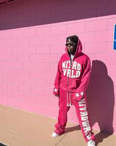 เสื้อฮู้ดสำหรับผู้ชายผ้าหนาปักลายวินเทจสำหรับใส่วอร์มน้ำหนักแบบกำหนดเอง - Product Image 2