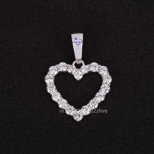 เครื่องประดับฮิปฮอปคุณภาพดีผ่านการทดสอบเพชร VVS Moissanite จี้เพชรรูปหัวใจสีเงิน925สำหรับผู้ชายผู้หญิง - Product Image 1