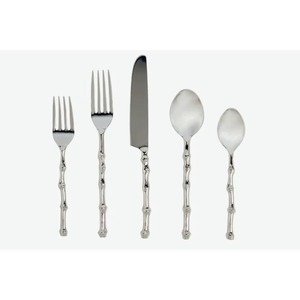 Cubiertos de acero inoxidable con acabado Chapado en Color plateado con mango de diseño de alas, cubiertos aptos para lavavajillas para uso en fiestas en casa, Juego de 4 - Product Image 6