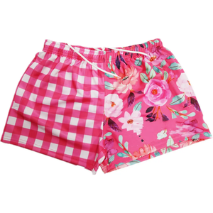 Two Tone Checkered Women's Mid <b>Elastic</b> <b>Waist</b> Quick Dry Knitted Eco-Friendly Sporty Gym Athletic Shorts Casual Training Wear - Product Image 5