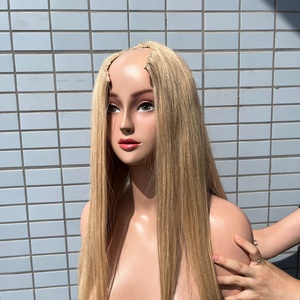 U-Part V-Part Perruques soyeuses couleur droite Vente en gros Usine 100 pour cent Perruques de dentelle de cheveux humains - Product Image 2