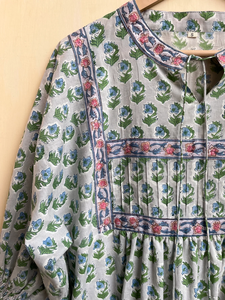 เดรสแม็กซี่สไตล์ลำลองสำหรับผู้หญิงเสื้อคลุมสไตล์อินเดียผ้าคอตตอน100% พิมพ์ลายปักและประดับพู่ - Product Image 2