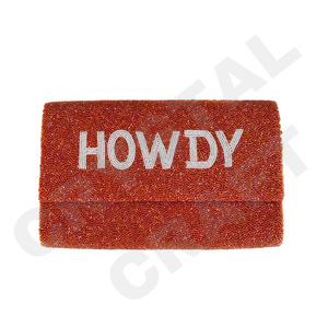 Howdy กระเป๋าคลัทช์ลูกปัดสำหรับงานเลี้ยงตอนเย็นออกแบบโดยดีไซเนอร์สำหรับผู้หญิงกระเป๋าสะพายไหล่กระเป๋าหรูและกระเป๋าถืองานปาร์ตี้ - Product Image 1