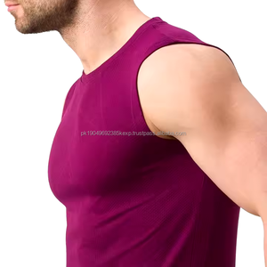 Débardeurs de sport décontractés pour hommes, grande taille, en coton, haut de fitness, logo personnalisé, léger, tricoté, débardeurs de course à pied, doux - Product Image 6