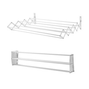 Tendedero Plegable de Acero Blanco Extensible de 60 cm para Montar en la Pared, Interior/Exterior, con 9 Barras, Conveniente y Práctico para Uso Diario - Product Image 4