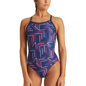 Traje de Baño de Una Pieza para Mujer, Color Sólido, Sublimado, Spandex/Nailon, Transpirable, Ecológico, de Secado Rápido, con Logotipo Personalizado en la Parte Delantera - Product Image 1