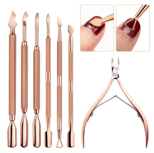 Juego de piezas para pulir cutículas de uñas, Kit de piezas para pulir cutículas, cutículas planas y cuadradas en ángulo plateado, Mini Pin de oro rosa - Product Image 6