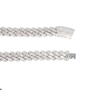 Men's Hip Hop Jewelry <b>Solid</b> 925 Sterling <b>Silver</b> 14K Gold Plated Diamond Iced Out Cuban Link Chain <b>Necklace</b> - Product Image 3