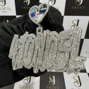 Colgantes y Dijes Finos, Letra Inicial Personalizada, Plata S925, Diamante Moissanita VVS, Colgante Hip Hop, Joyería Fina - Product Image 5