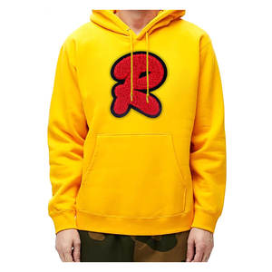 Broderie en chenille lourde Nouveau design Broderie en détresse Surdimensionné 100% coton Sweats à capuche pour hommes - Product Image 5