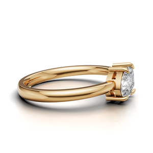 IGI Certified Lab Grown Diamond Toi Et Moi <b>Ring</b> 18K Yellow / White & Rose Gold Pear & Heart Shape Engagement <b>Ring</b> for Women - Product Image 4