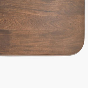 Mesa de Comedor de Cocina con Base Redonda de Madera de Acacia Sólida, Diseño Único Hecho a Mano, Acabado Marrón Oscuro, Bordes Superiores Torneados - Product Image 5