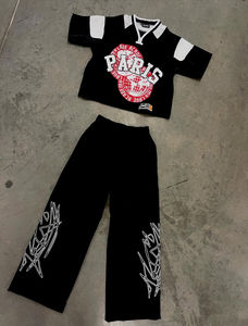 Personalizado de gran tamaño Boxy sudadera de manga corta chándal camiseta pantalones conjunto de algodón de dos piezas CONJUNTO DE HOMBRE CON OEM - Product Image 4