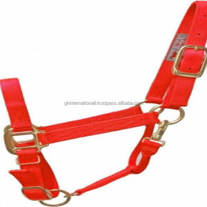 Halter en nylon sur mesure aux couleurs vives pour cheval avec couronne réglable et muserolle Quincaillerie en acier inoxydable à double couture - Product Image 4