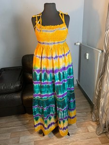 Vestido Largo de Mujer con Estampado Batik Indigo, Multicolor, Kampala - Product Image 2