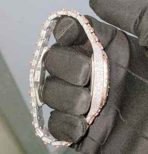 Montre pour homme de luxe, antique, avec diamant Moissanite VVS, boîtier carré de 40 mm, bracelet en acier inoxydable, mouvement à quartz, hip-hop, bijoux fins - Product Image 2