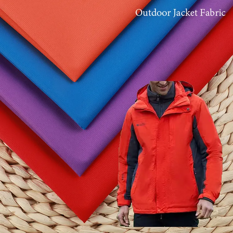 स्टॉक में गर्म बिक्री पीवीसी छोटे छत्ते jacquard निविड़ अंधकार आउटडोर जैकेट कपड़े
