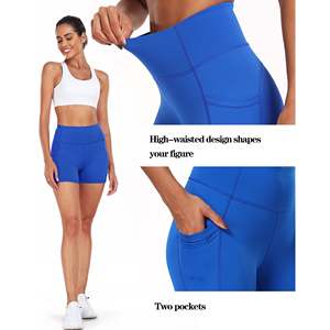Women's High-Waist Yoga Shorts <b>Phone</b> Pocket Sexy Back Compression Scrunch Butt Seamless Workout Shorts <b>Belt</b> Fitness Sports - Product Image 6