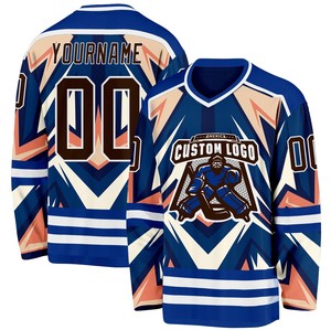 Maillot de hockey sur glace personnalisé 100% polyester à séchage rapide, antibactérien, imprimé par transfert thermique, nom de l'équipe, unisexe, adulte, maillot de sport - Product Image 2