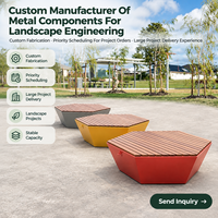 Banc de jardin en bois personnalisé au design moderne pour terrasse extérieure, parc, centre commercial ou hôtel-villa - Écologique et résistant à l'eau