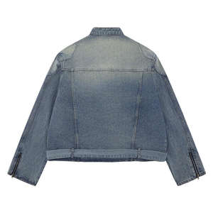 เสื้อโค้ทเดนิมผู้ชายสำหรับฤดูหนาว  แบบลำลอง  กันลม  ทันสมัย  คอตั้ง  ใส่ได้สองด้าน  ระบายอากาศได้ดี  ผ้าฝ้าย 100%  ติดเข็มขัดด้านหน้า - Product Image 2