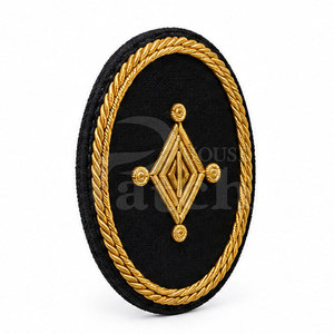 Premium Custom Bullion Wire <b>Badge</b> Handmade Wire Embroidery Patch Decorative <b>Sewing</b> <b>Badge</b> For Hats Apparel Crafts Uniforms - Product Image 3