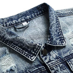Veste en jean pour hommes avec design personnalisé Nouveau design de veste en jean pour hommes Services OEM de haute qualité personnalisés - Product Image 3