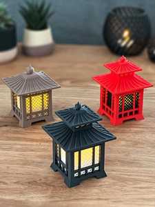 Lanternes en bois rustique et fer noir - Product Image 3