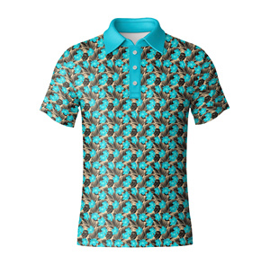 Camiseta de Golf para Hombre, Antiarrugas, de Jersey Sólido, en Poliéster/Spandex, Tejido Transpirable con Impresión Personalizada OEM - Product Image 4