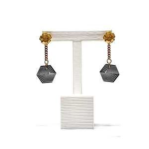 Boucles d'oreilles hexagonales en plexiglas - Product Image 1
