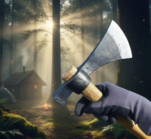 Ascia da Abbattimento Vichinga Multifunzionale per Uso Industriale Fai-da-Te, Manico in <span class=keywords><strong>Legno</strong></span> di Quercia Invertito, Lama in Acciaio Forgiato per Uso Esterno - Product Image 3