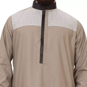 Dernière conception de robes musulmanes Jubbah Thobe pour hommes avec logo personnalisé élégant Jubba Thobe pour hommes - Product Image 6