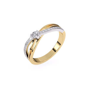 Anillo de Oro Neo Heritage con Diamante Cultivado en Laboratorio, Corte Redondo de 0.26 Ct, Estilo Antiguo |   En oro amarillo, blanco y rosa de 9 quilates - Product Image 3