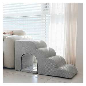 [AllmioPet] Escaleras para Mascotas de 4 Peldaños Estilo Cueva Gris AMP C4 GR 3 en 1 Escalera Segura y Cómoda para Perros, Gatos, Cachorros y Gatitos para Sofá y Cama - Product Image 2