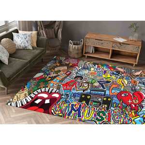 Tapis imprimé coloré : motifs vibrants pour la maison et le bureau, tapis en chenille - Product Image 2