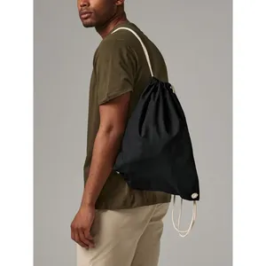 Borsa Sportiva Sostenibile in Cotone Riciclato, Sacca Promozionale con Coulisse per Merchandising Eco-consapevole - Product Image 4