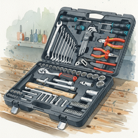 TAIWAN ITA Tools Hand Jeu de clés à douilles profondes en acier au carbone 1/4" 1/2" 92 pièces avec poignée à cliquet à tête coulissante, mallette de transport robuste OEM ODM