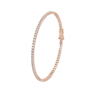 สร้อยข้อมือเทนนิสเพชรสีโรสโกลด์14K สำหรับสุภาพสตรีประดับเพชรธรรมชาติสำหรับเป็นของขวัญ - Product Image 3