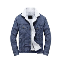 Vêtements d'hiver, long manteau en denim épais, veste de moto vintage pour homme, col roulé tricoté, logo personnalisé, imperméable, respirant