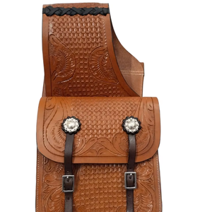 กระเป๋าทรงอานม้าหนังแท้สำหรับขี่ม้าอุปกรณ์สำหรับขี่ม้าแบบตะวันตก - Product Image 1